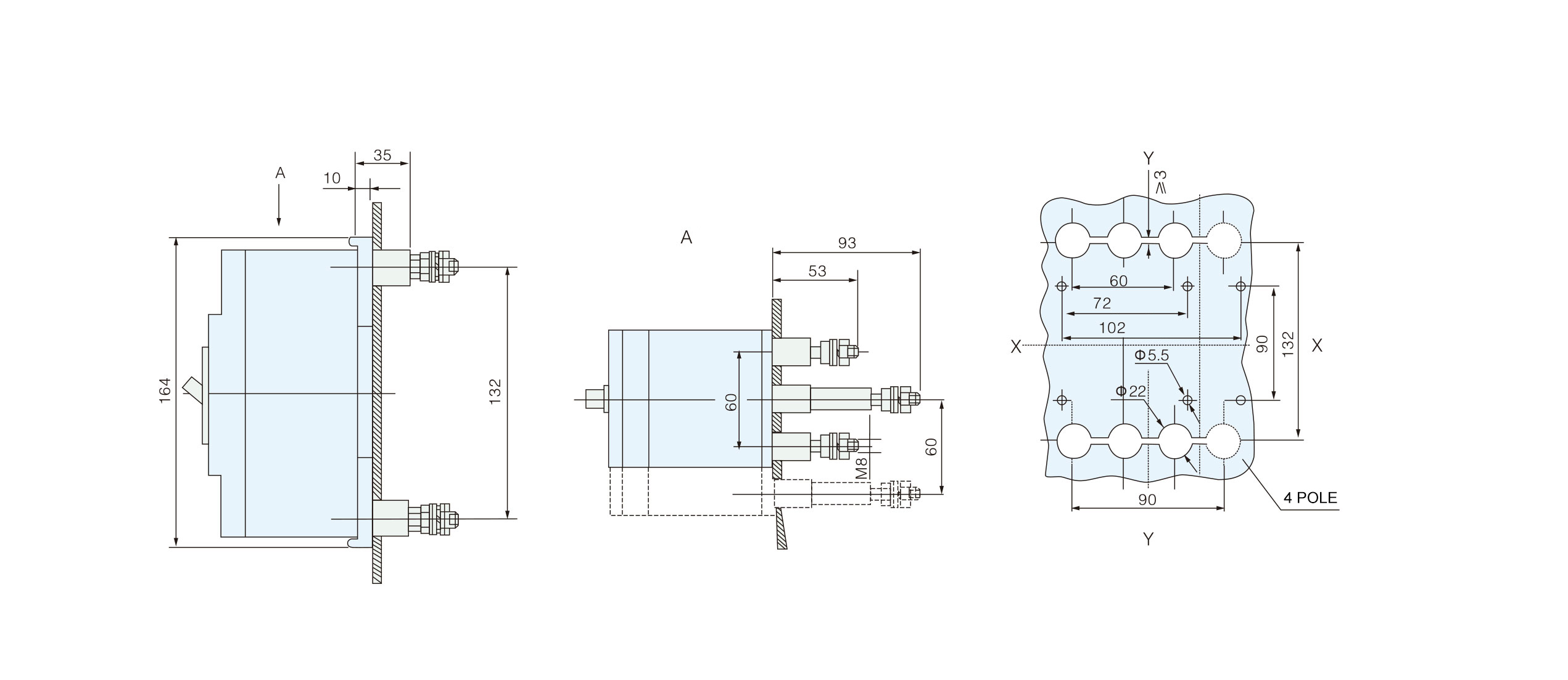 Dimensions of mccb Dimensions de MCCB